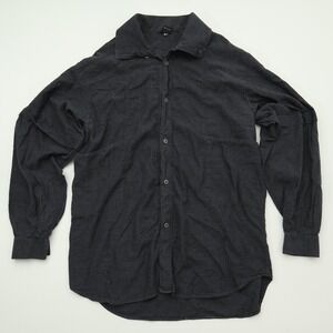 Trevixan Button Down Shirt Dark Gray Long Sleeve Relaxed Fit Mens Size XL